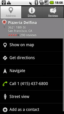 Google Maps Navigation - Navigate to Search Results